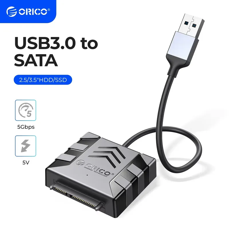 ORICO SATA Konverter USB 3.0 zu SATA Kabel 5 Gbit/s SATA Adapter für 2,5/3,5'' HDD/SSD Externe Festplatte