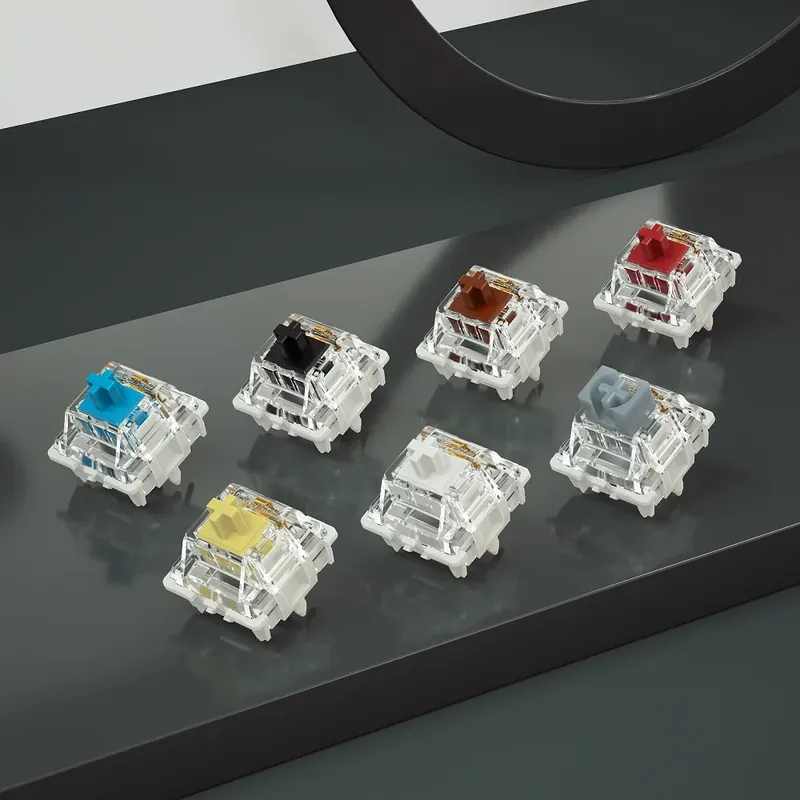 Gateron G Pro V3 3.0 Pro V2 2.0 Schalter 3-polig RGB Linear Tactile Weiß Gelb Rot Silber Braun für mechanische Tastatur vorgeschmiert