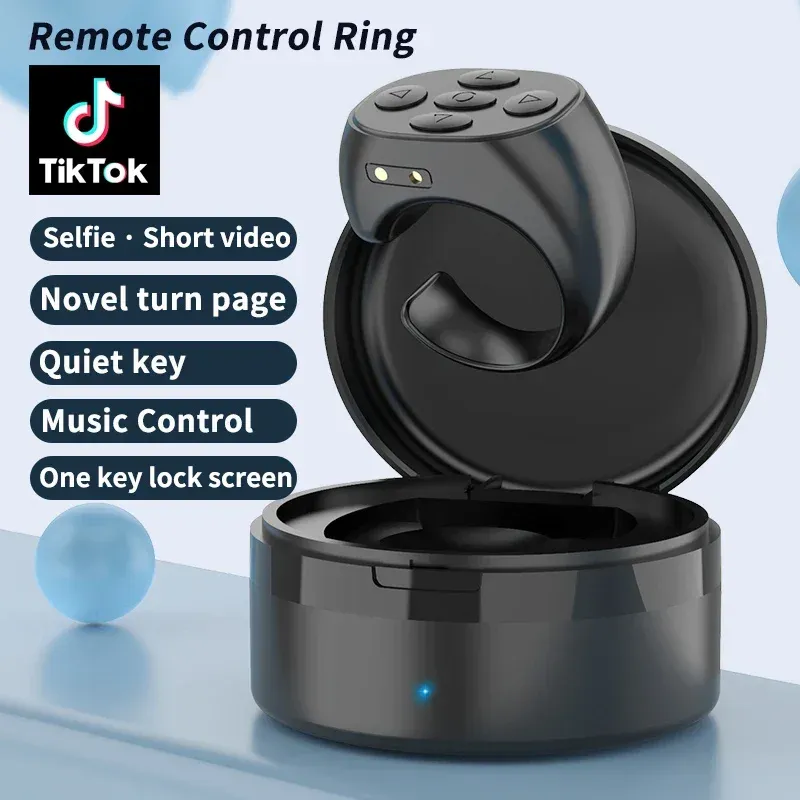 Für Tiktok Fingertip Fernbedienung Ring Bluetooth Romane Comics Drehen Seite Musik App Controller Selfie Kamera Auslöser Für iPhone