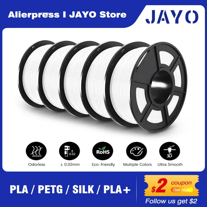JAYO PLA/PLA META/PETG/SEIDE/PLA+/Holz/ABS/Marmor 3D-Druckerfilament 1,75 mm 5 kg 3D-Druckmaterialien für 3D-Drucker und 3D-Stift