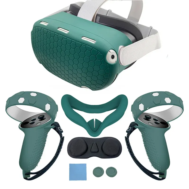 Silikon Schutzhülle Shell Fall Für Oculus Quest 2 Für Quest 2 VR Headset Kopf Gesicht Abdeckung Auge Pad Griff Grip VR Zubehör