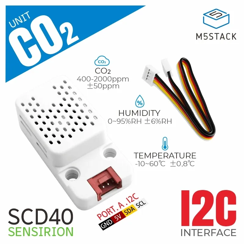 M5Stack CO2-Einheit mit Temperatur- und Feuchtigkeitssensor (SCD40)