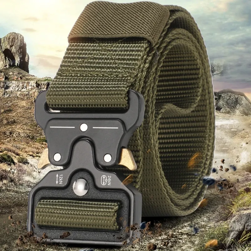 Herrengürtel Outdoor Jagd Taktikgürtel Multifunktionale Schnalle Nylongürtel Hochwertiger Marine Corps Canvas Gürtel