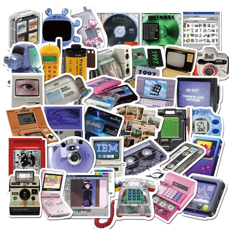 10/30/50 stücke Retro Nette Telefon Computer Spielkonsole Cartoon Aufkleber Laptop Skateboard Gepäck Gitarre Wasserdichte Aufkleber Aufkleber