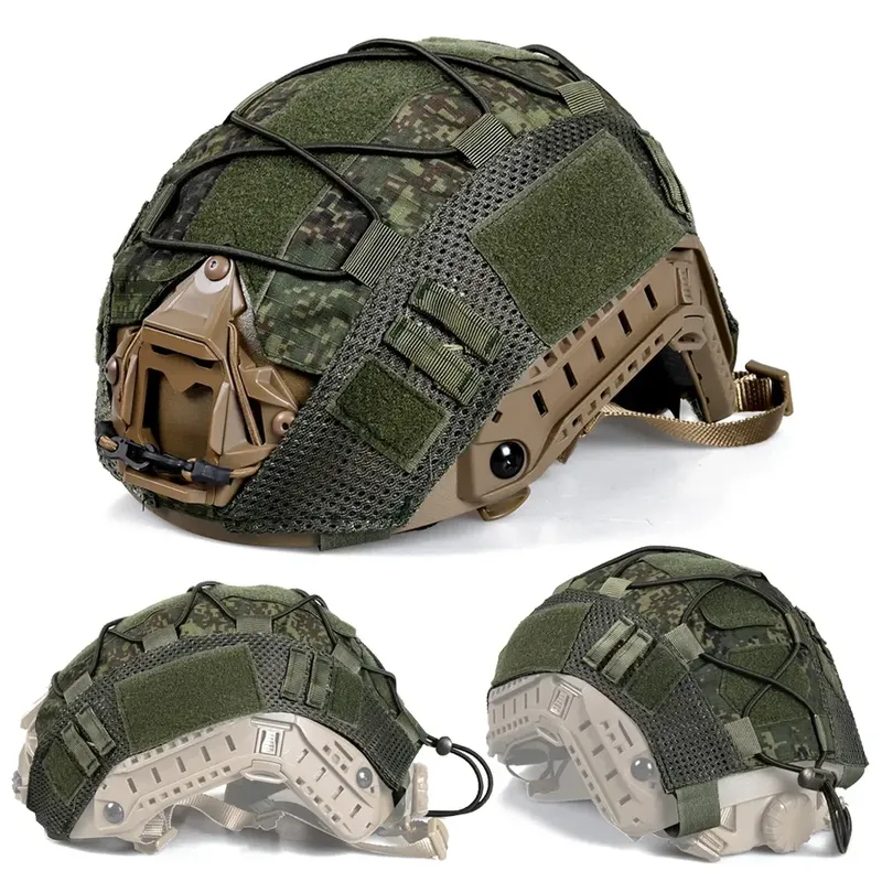 ​ Taktische Helmabdeckung für Fast MH PJ BJ OPS-Core Helm Airsoft Paintball Hoch geschnittene Helmabdeckung Camo mit elastischer Kordel