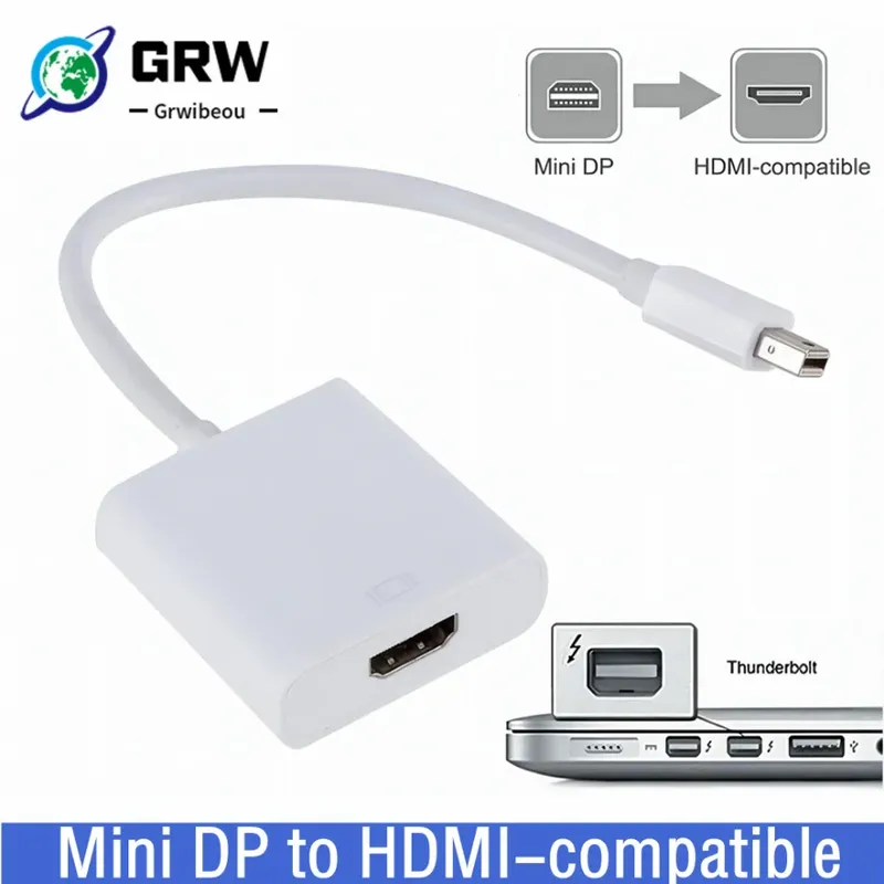 Grwibeou Hohe Qualität Thunderbolt Mini DisplayPort Display Port DP zu HDMI-kompatibel Adapter Kabel Für Apple Mac Macbook pro Air