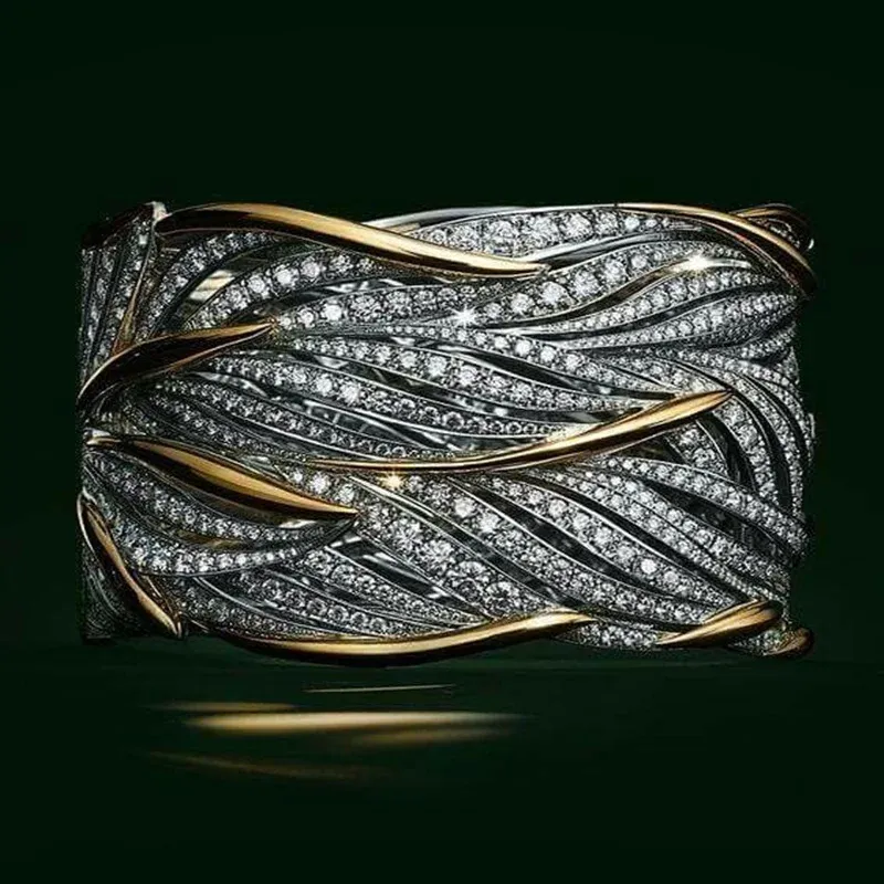 Modeschmuck Ring aus 925er-Sterlingsilber mit eingelegtem Kristallzirkon für Damen, Charm-Schmuck, Geschenk