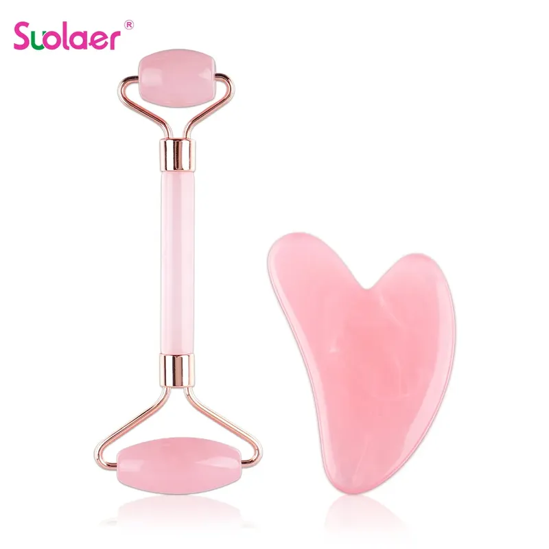 Gua Sha Körpermassage Gesicht Gouache Schaber Roller Set Facelift Geräte Naturharz Bienenwachs Guasha Werkzeuge Gesundheit Entspannen Massagegerät