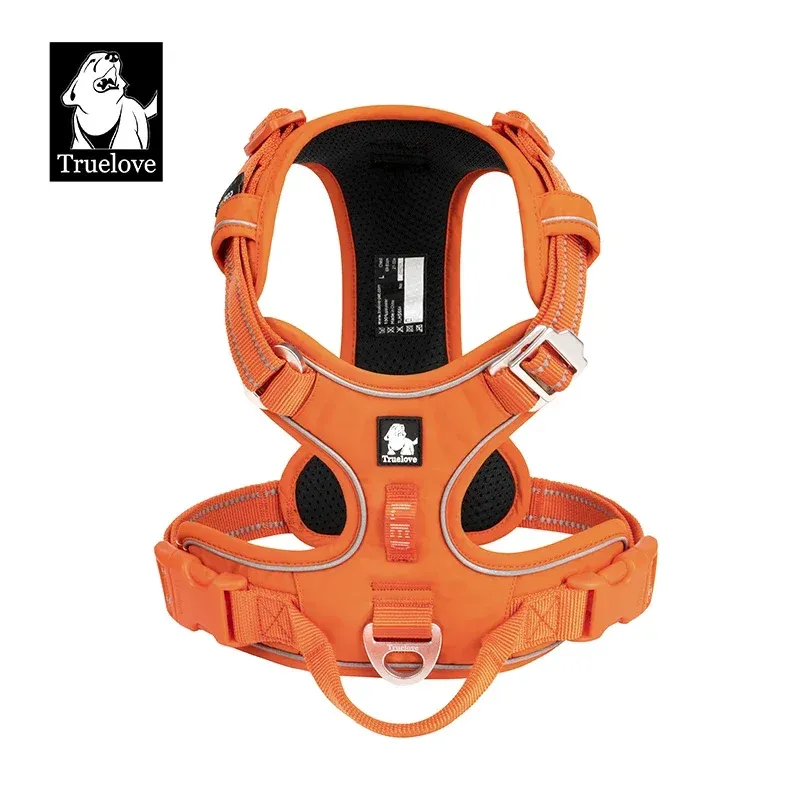 TRUE LOVE Haustiergeschirr, kein Ziehen, reflektierendes Hundegeschirr aus Nylon, verstellbar, bequeme Kontrolle, Step-in Brilliant Truelove TLH5654