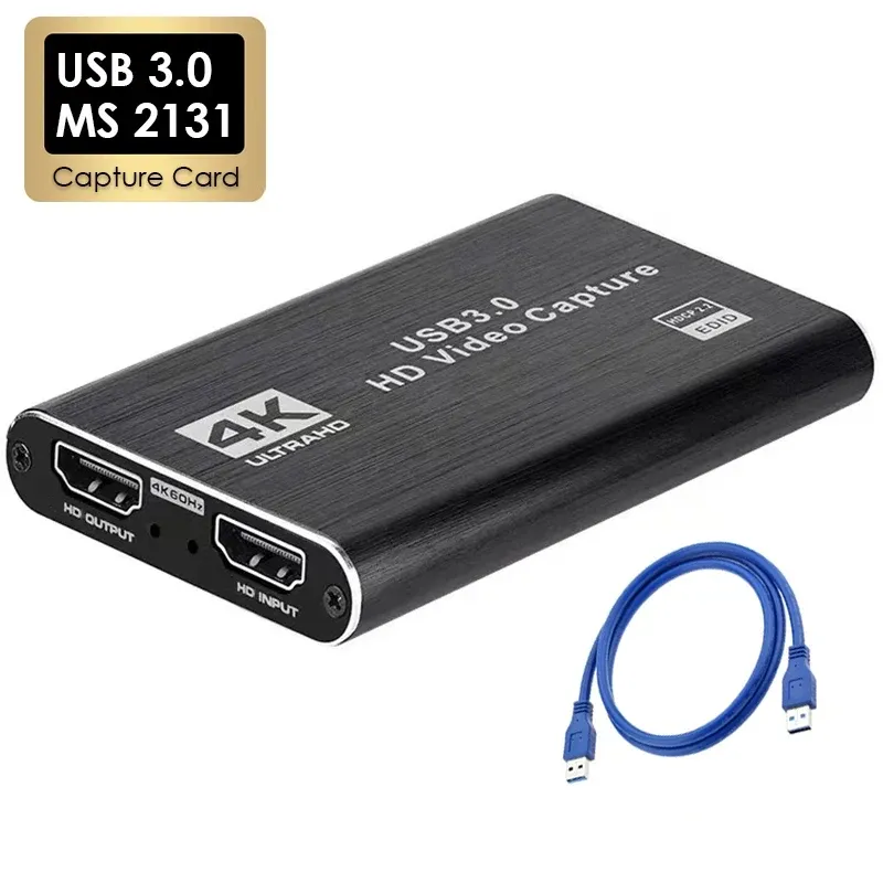 4K USB 3.0 Video Capture Card HDTV 1080P 60Hz HD Video Recorder Grabber für PS4 OBS Spiel Aufnahme Live-Streaming