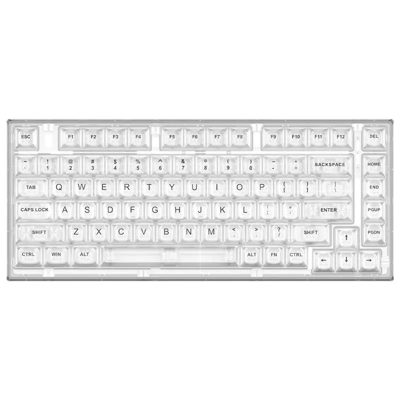 YUNZII X75 Weiße 82-Tasten-Hot-Swap-fähige kabelgebundene Dichtung, transparente mechanische Tastatur
