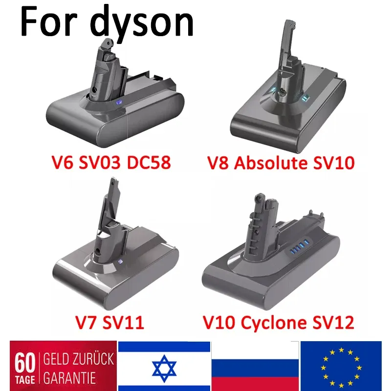 6,0 Ah für Dyson V6 V7 V8 V10 wiederaufladbare Bateria SV10 SV11 SV12 SV09 Staubsauger Akku DC58 Akku für Dyson Akku