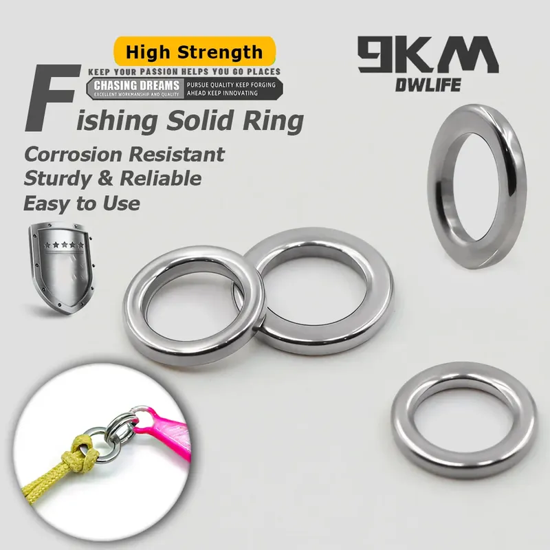 9KM Angelzubehör: Solide Edelstahlringe für Assist-Haken, Jigs und Butterfly-Rigs, 20-200 Stück, Salzwasser-Angelausrüstung