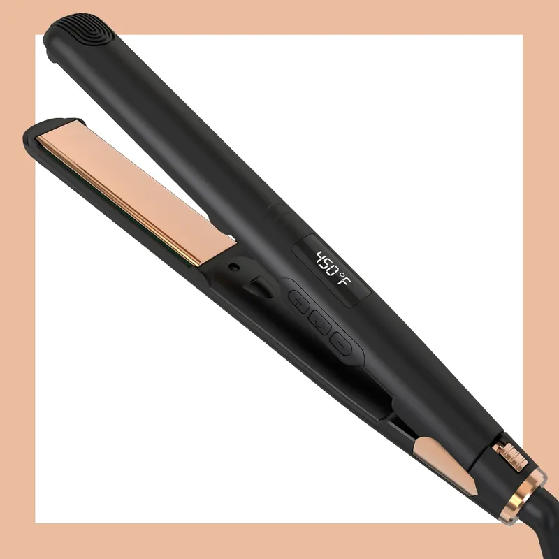 LISAPRO Original Keramik-Haarglättungs-Glätteisen, 2,5 cm, Platten | Schwarzer professioneller Salon-Modell-Haarglätter und Lockenwickler