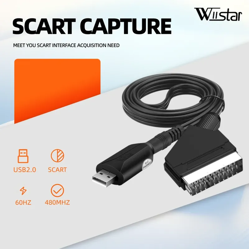 SCART zu USB2.0 Videoaufnahmekarte USB 2.0 SCART Video Audio Capture Card Easy Cap DVD DVR VHS Konverter Adapterkarte TV Video