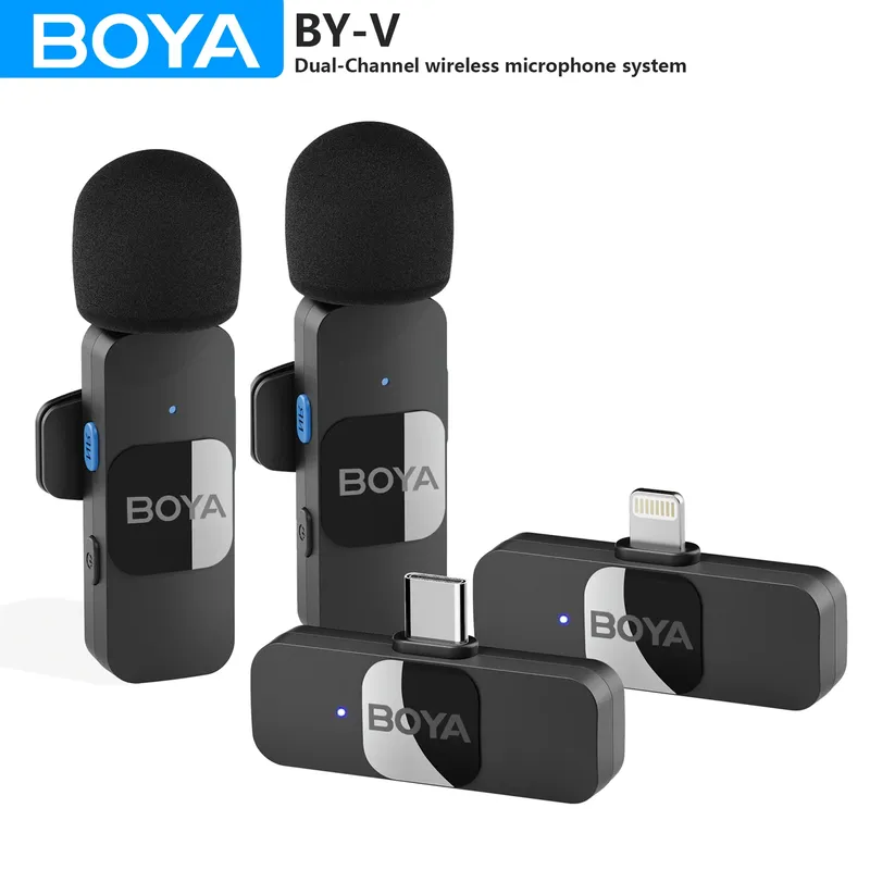 Boya BY-V drahtlose Laval ier Revers Mikrofon für iPhone Android Handy PC Computer Laptop Youtube Aufnahme Streaming Vlog