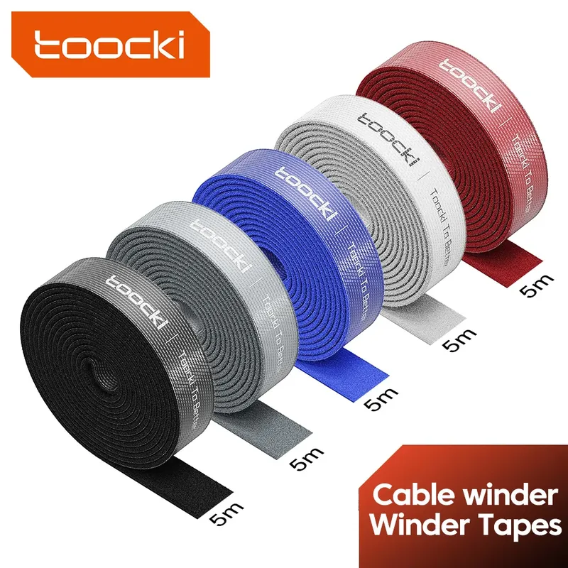 Toocki 3 m 5 m Kabel-Organizer, Wickler-Management unter dem Schreibtisch, kostenlos geschnittene Kabel-Management-Organizer für iPhone, Xiaomi, Poco-Kabel