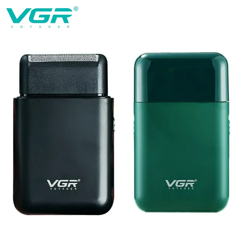 VGR Elektrischer Rasierer Professioneller Bartschneider Rasierer Tragbarer Mini-Rasierer Reziproke Rasur 2 Klinge USB-Aufladung für Männer V-390
