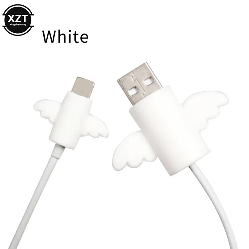 Niedliche Engelsflügel, coole Fledermaus-Kabelschutzhülle, bruchsicher, Ladedatenleitungsschutz für iPhone, Original-Kabelaufwicklung