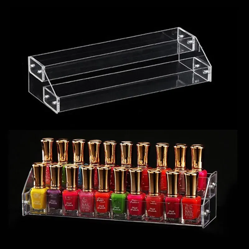 2 Schicht Nagellack Display Box klar Acryl Multifunktion organisatoren Lippenstift Schmuck Polieren Sandst reifen Toolbox Make-up-Box