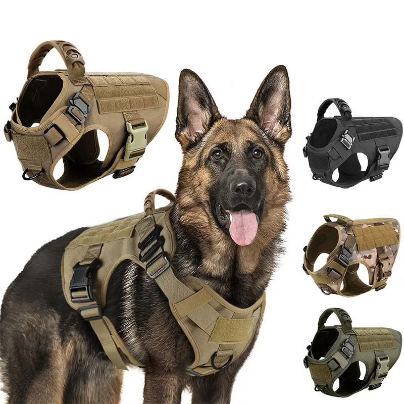 Militärisches großes Hundegeschirr, Trainings-Haustierweste für französische Bulldogge, Deutscher Schäferhund, Malinois, taktische Geschirre für Hunde, Zubehör