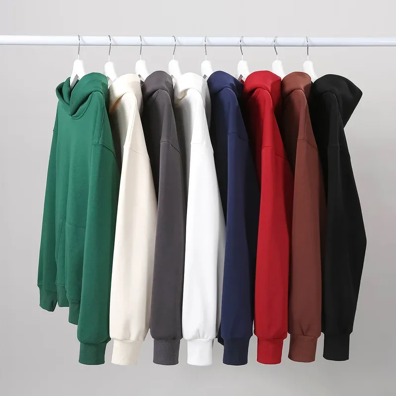 16,9 Unzen 480 g/m2 schwere Baumwolle plus Samt Kapuzenpullover Herren verdickter enger Polarfleece Pullover Hoodie Damen Sweatshirt