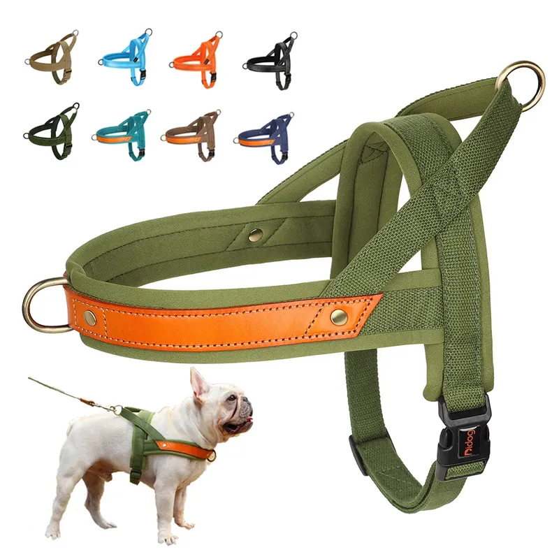 No Pull Hundegeschirr, weich gepolstert, Hundegeschirre, Weste, reflektierend, Haustier-Trainingsgeschirre, langlebig, für kleine, mittelgroße und große Hunde, Bulldogge