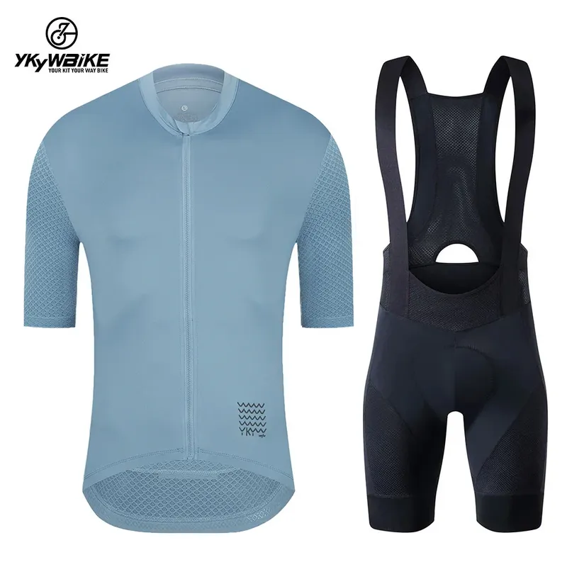 YKYWBIKE Radtrikot-Set, klassisches MTB-Radsport-Trägerhose-Set, reflektierend, individuelle Fahrradbekleidung, Fahrradbekleidung, Maillot