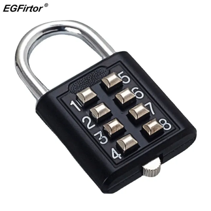 8-stelliges Passwort-Code-Kombinations-Vorhängeschloss aus Zinklegierung für Koffer für Gepäck, Reisecode, Smart Lock-Code mit Schlüssel, Diebstahlsicherung