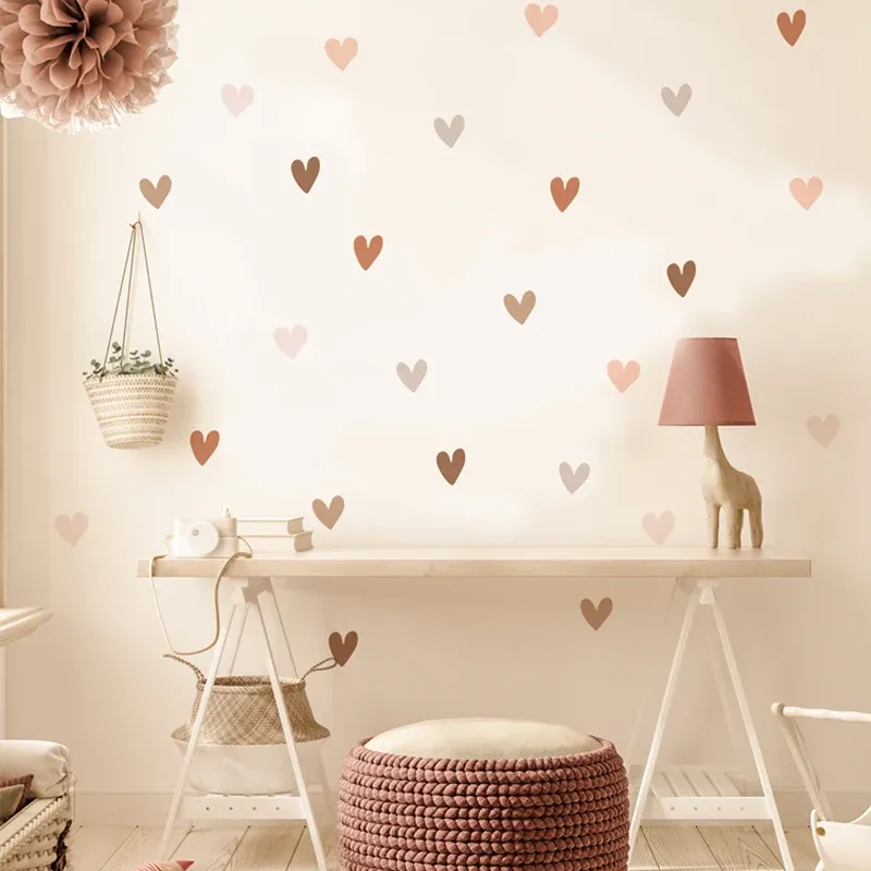 Boho Herzen Kreative Wandaufkleber Für Kinder Baby Mädchen Jungen Zimmer Kinderzimmer Wandkunst Aufkleber Vinyl Wandbild Kinder Schlafzimmer Home Decor
