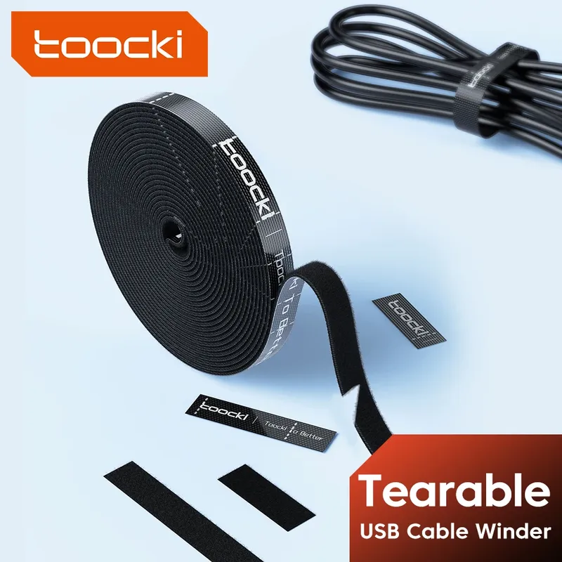 Toocki Kabel-Organizer, Kabelmanagement, zerreißbar, Organizador, Kabel, Wickler, Krawatten, Telefonzubehör, Kabel-Organizer und Kabel