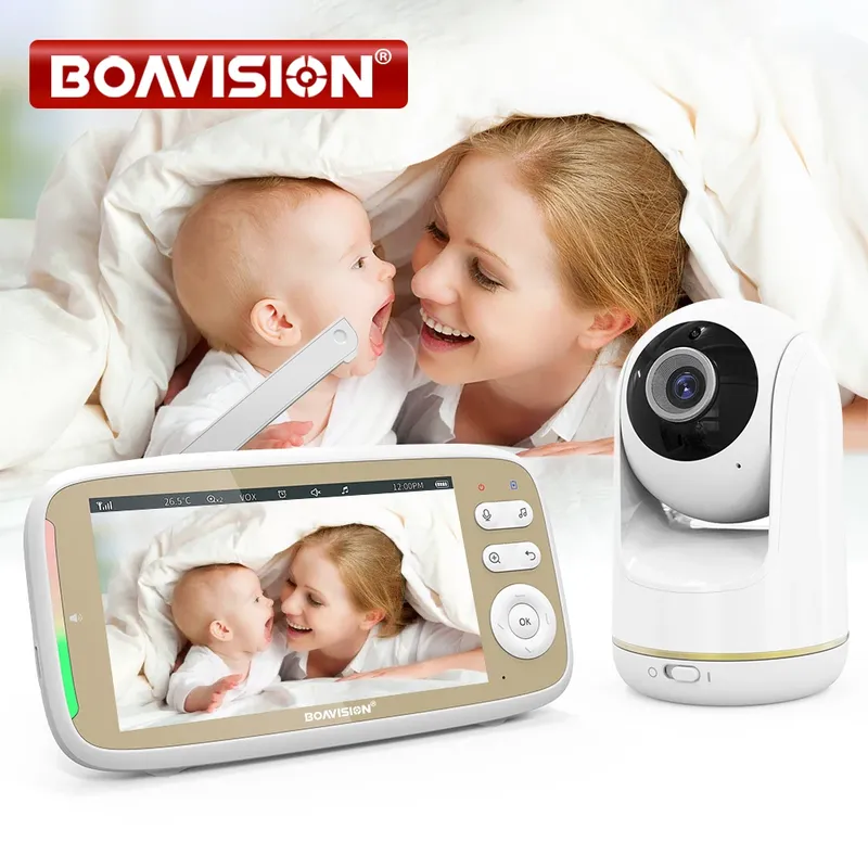 VB803 Babyphone 5 Zoll 720P größeres Display mit Kamera 330 °   Pfanne 135 °   Tilt 3X Zoom 2-Wege-Audio-Nachtsicht-Babysitterkamera