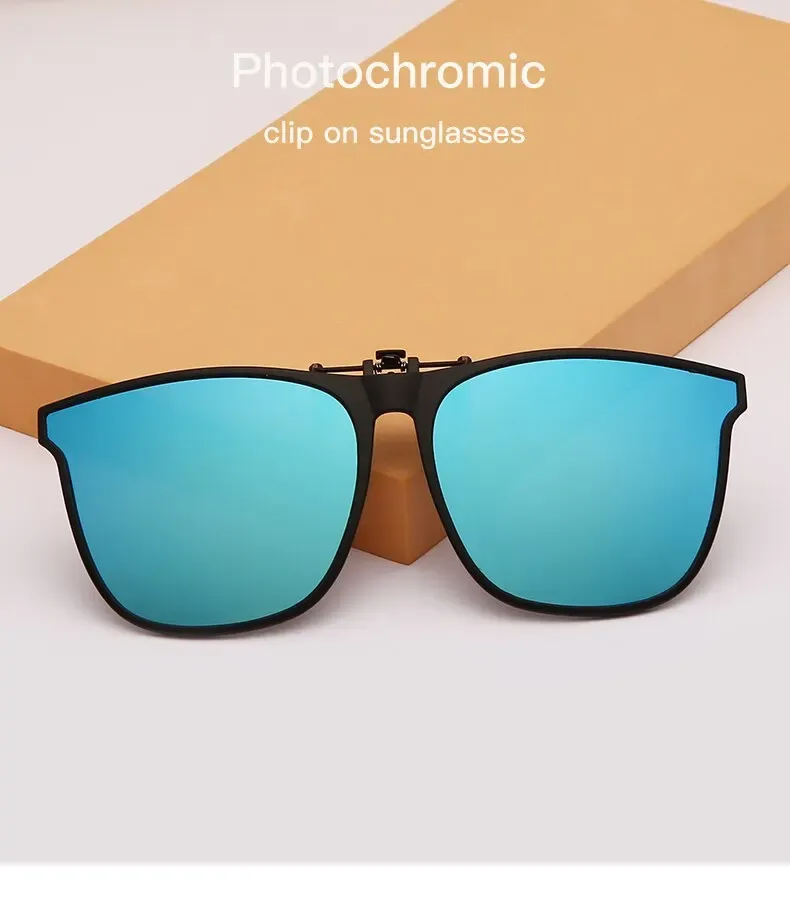Polarisierter Clip auf Sonnenbrille Männer photo chrome Autofahrer brille Nachtsicht brille Blends chutz Vintage quadratische Brille
