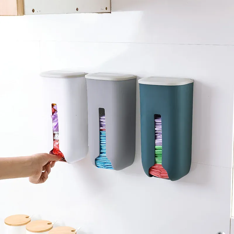 Küche Kunststoff Tasche Halter Organizer Wand Hängen Müll Tasche Lagerung Box Badezimmer Müll Tasche Eimer Spender Küche Zubehör