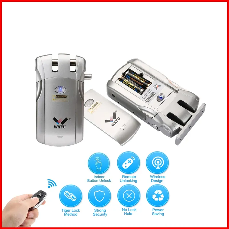 Wafu 019 Türschloss WiFi Smart Lock Fernbedienung Schlösser Elektronische Bluetooth Keyless Türschlösser Dealbolt Lock