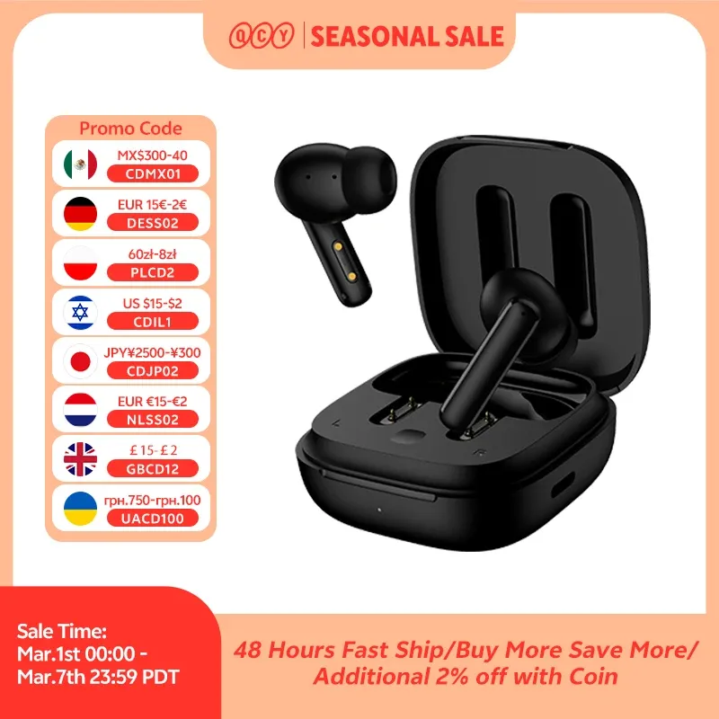 Qcy t13 anc kabelloser Kopfhörer Bluetooth 5,3 tws anc Geräusch unterdrückung Kopfhörer 4 Mikrofone enc In-Ear-Ohrhörer Freisprech-Kopfhörer