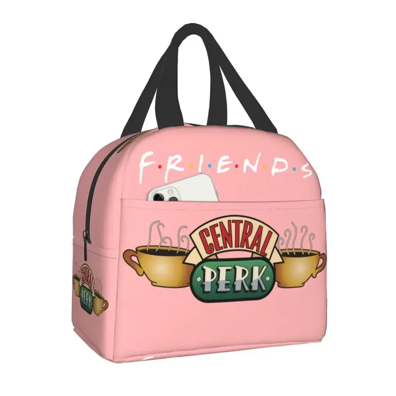 Klassische TV-Show Central Perk Friends Lunchtasche, Kühler, isolierte Lunchbox für Damen, Kinder, Schule, Arbeit, Picknick, Lebensmittelaufbewahrungstaschen
