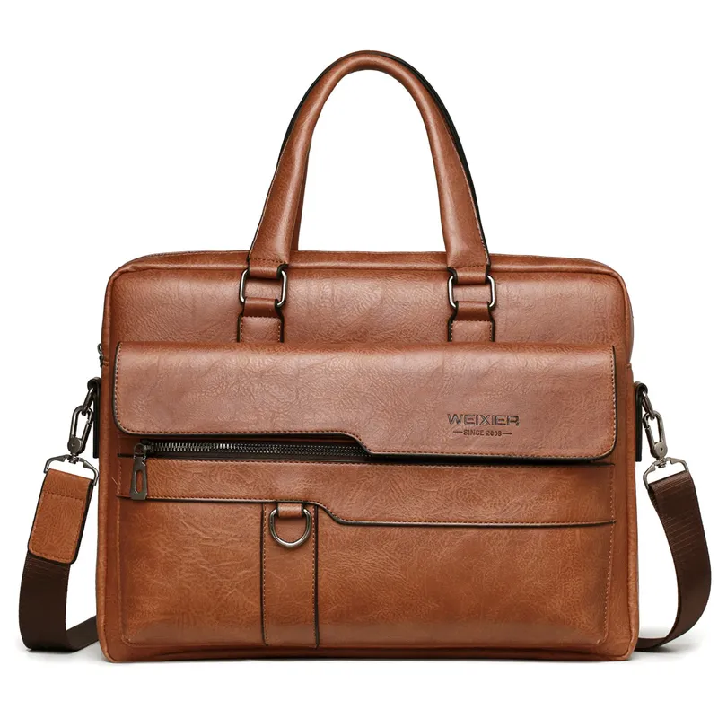 2023 männer Aktentasche Tasche Hohe Qualität Business Berühmte Marke PU Leder Schulter Messenger Taschen Büro Handtasche 14 zoll Laptop tasche