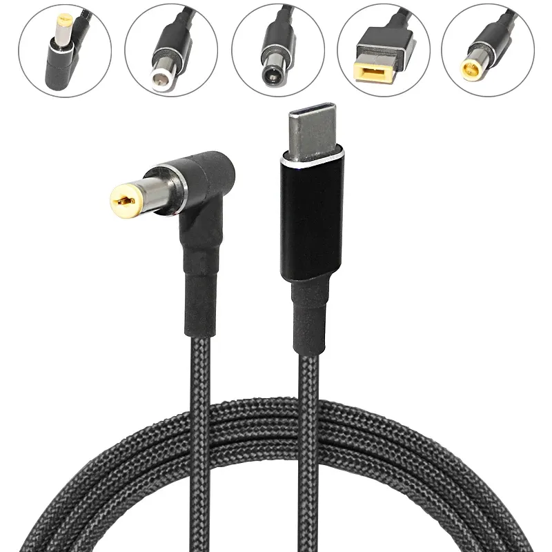 100 W USB Typ C Laptop Netzteil Ladekabel Kabel DC Jack Stecker Dual E-Mark Chip Konverter für HP Asus Lenovo Dell Laptops