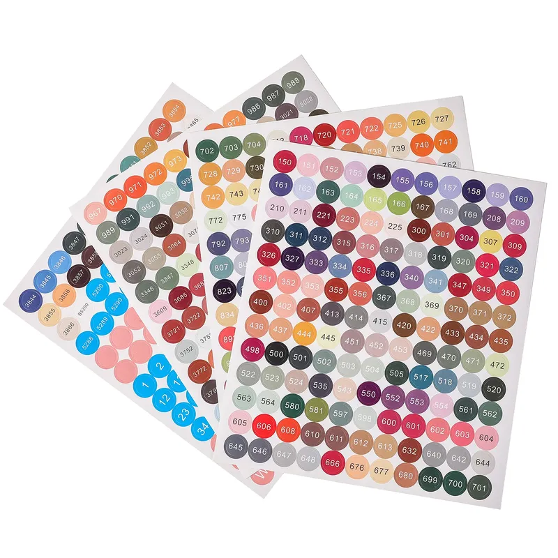 Diamantmalerei, farbige Zahlenaufkleber, 447, DMC-Etiketten, Aufkleber, Aufbewahrungsbox, Diamantmalerei, Zubehör, Mosaikflaschen-Werkzeuge
