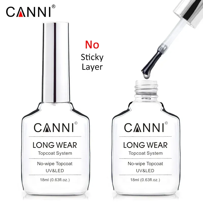 Canni 18 ml Long Wear Diamond No Wipe Top Coat Big Volume PeelOff Base Coat Soak Off UV-LED-Gel-Nagellack Nagel-Maniküre-Nagellack