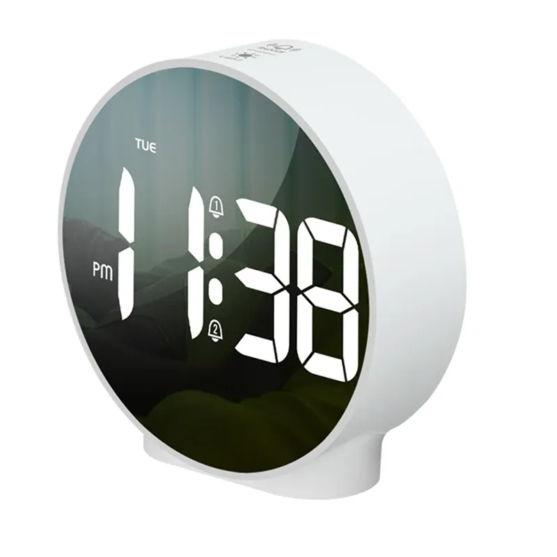 Digital Wecker LED Schreibtisch Reise Elektronische Uhr Dual-Alarm 12/24H Snooze Woche Display Nacht Uhr Tisch uhr