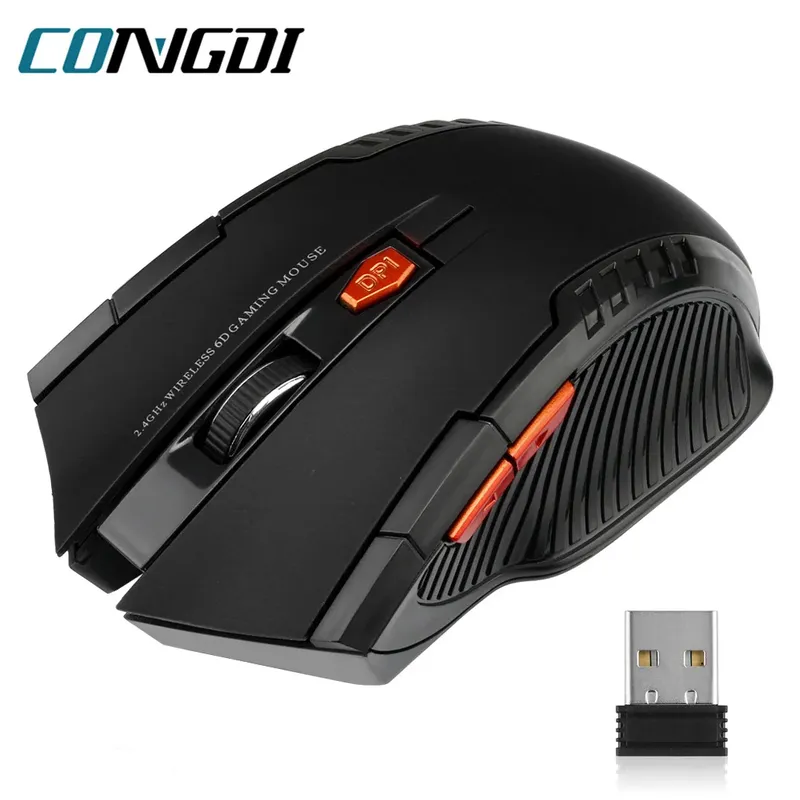 2,4G Drahtlose Maus 1600DPI Optische Maus Gamer für Computer 6 Tasten Drahtlose Mäuse mit USB Empfänger für PC Laptop Zubehör