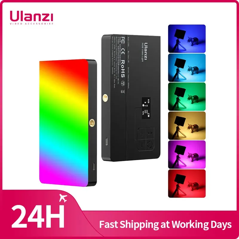 Ulanzi LT002 RGB-LED-Videopanel-Licht, 7 Zoll, Taschenfülllicht, dimmbar, 2500–9000 K, 4000 mAh, Fotografie für Live-Streaming