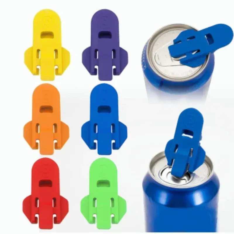 6PCS Einfach Dosenöffner Flaschenöffner Kunststoff Getränk Deckel Zufällige Farbe Einfach Zu Bedienen Küche Zubehör Coole Gadgets