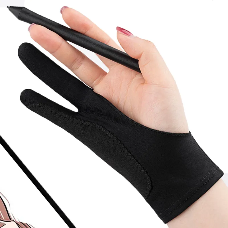 Zwei-Finger-Malhandschuhe, Anti-Touch, Anti-Verschmutzung, Anti-Schmutz-, rechte- und linke Hand, für IPad-Tablet-Touchscreen-Zeichnung