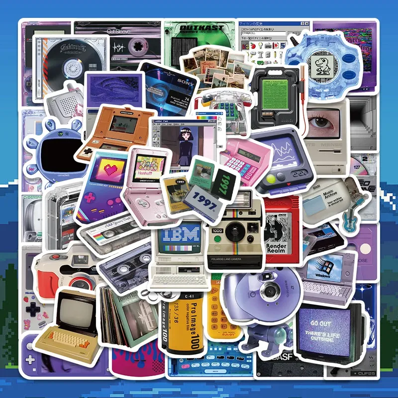 50 stücke Retro Spielkonsole Nette Telefon Kamera Computer Cartoon VSCO Aufkleber Laptop Skateboard Gepäck Wasserdichte Aufkleber Aufkleber