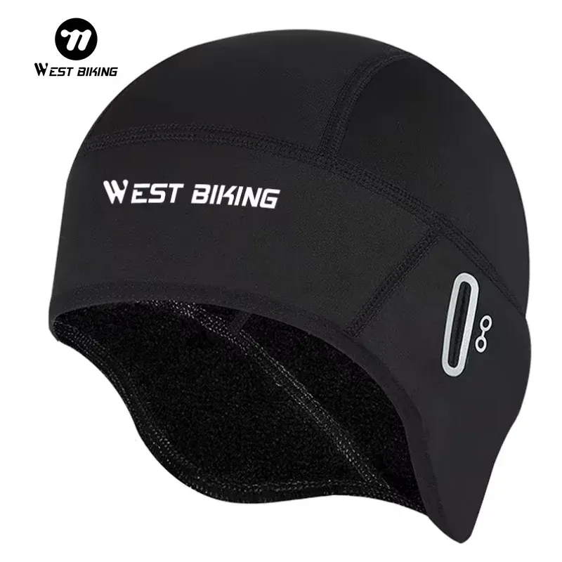 WEST RADFAHREN Winter Fleece Radfahren Kappe Winddicht Thermische Schädel Kappe Helm Liner Laufen Skifahren Motorrad Reiten Männer MTB Fahrrad Hut