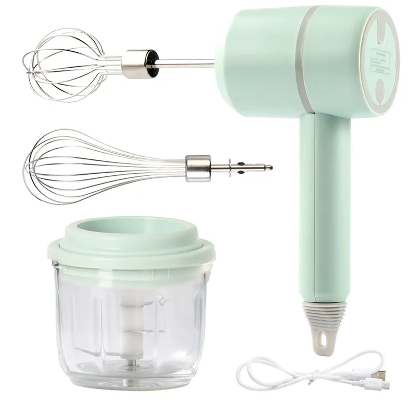 Tragbarer Mixer, Mixer, Küchenutensilien, Handmixer, elektrische Küchenmaschinen-Set, Milchaufschäumer, Schneebesen, Kuchen, Backen, Knetmischer