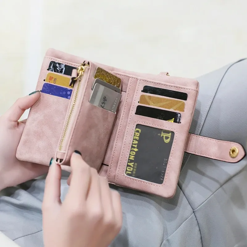 MIYIN 2024 Neue Brieftasche frauen Kurze Koreanische Nette Schnalle Doppel Rabatt Multi Karte Ändern Handtasche